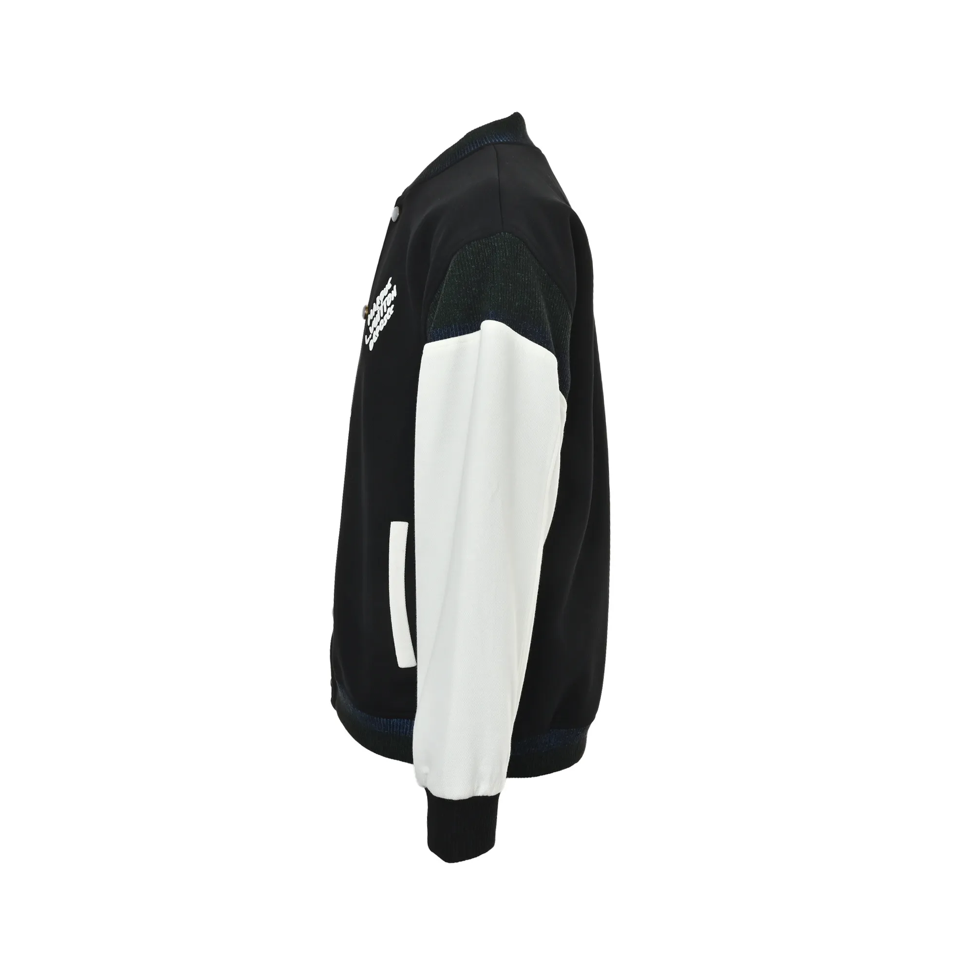 Louis Vuitton/Louis Vuitton Black White leather baseball jacket jacket